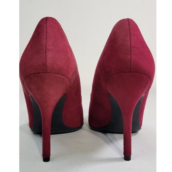 Sam & Libby Shoes Womens Size 8.5 Velvet Red Heels Sexy Flirty Holiday Heels - Picture 6 of 10